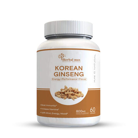 Herbal max Safed Musli Extract 800 mg 60 Capsule with Korean Ginseng Capsule combo