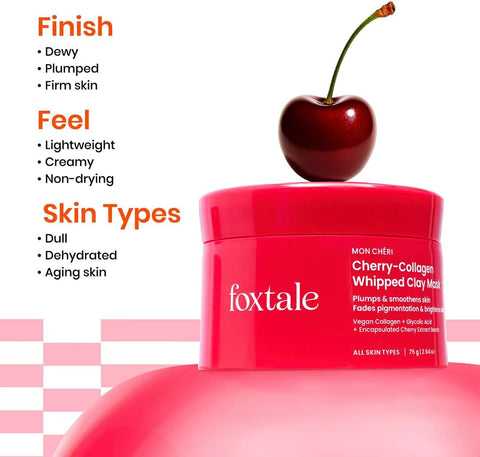 Foxtale Mon Cheri Cherry-Collagen Whipped Clay Mask - 75g