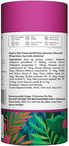 Kapiva Hair Fall Ease Gummies for Women | Controls Hair fall & Increases Hair Growth | 30 days pack