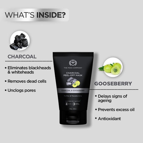 The Man Company Peel Off Mask| Moringa and Gooseberry Charcoal| 100GMÂ