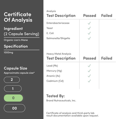 DoubleWood Supplements Lions Mane Mushroom - 120 Capsules