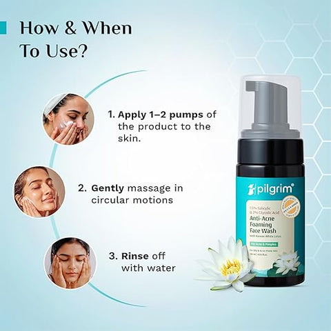 PILGRIM Salicylic & Glycolic Acid Foaming Face Wash 120 ML