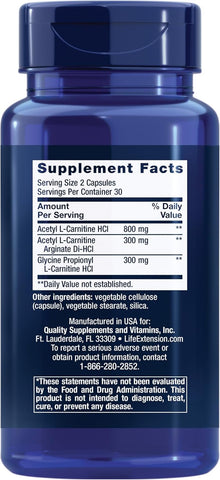 Life Extension Optimized Carnitine, 60 capsules