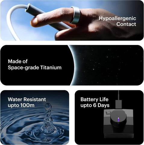 Ultrahuman Ring Air - Raw Titanium (Size 11)