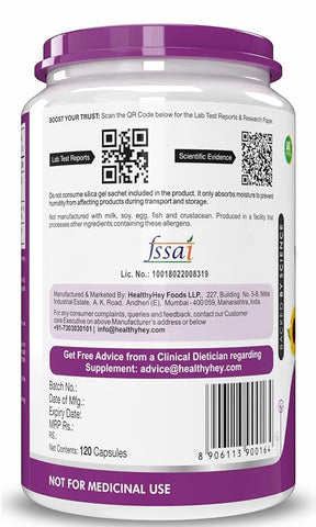 HealthyHey Vitamin E Capsules | Vitamin E for Skin & Hair | Sunflower - D-Alpha-Tocpherol -120 Veg Capsules