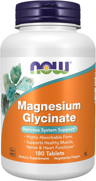 Now Foods Magnesium Glycinate 100 mg 180's Tablets