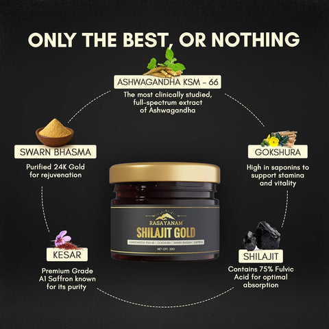Rasayanam Shilajit Gold Resin 20g (80 Servings)
