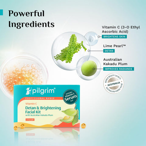 Pilgrim Vitamin C Detan & Brightening Facial Kit 77 ML