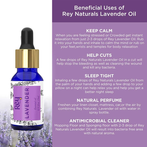Rey Naturals Lavender oil + Tea Tree oil + rosemary essential oils Combo (15 ml+15 ml + 15 ml)