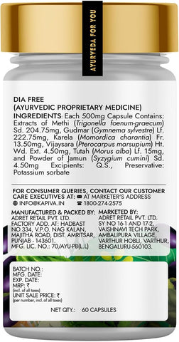 Kapiva Dia Free Capsules 60 Pack of 2