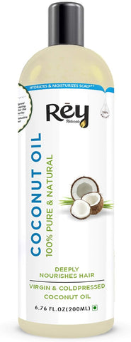 Rey Naturals Cold Pressed Coconut oil for hair and skin 200 ml