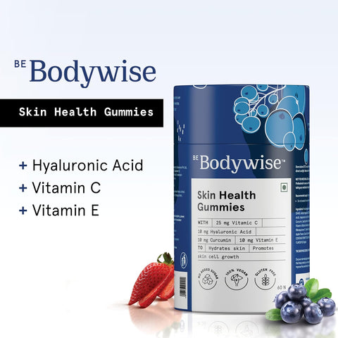 Be Bodywise Collagen Skin Health Gummies | 10,000 mcg Glutathione, Hyaluronic Acid, Vitamin C, Vitamin E & Glutathione 60 Gummies