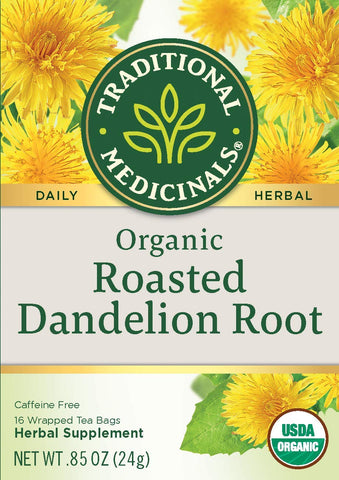 Traditional Medicinal Roasted Dandelion Root, 16 Teabags