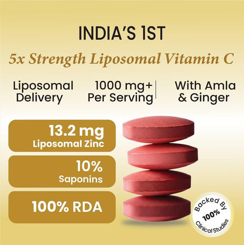 Himalayan Organics Natural Liposomal 1000 MG Vitamin C Supplements Tablets - 120