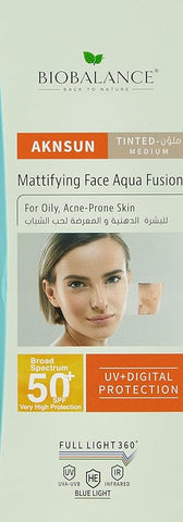 بيوبالانس أكنسون فيس مات أكوا SPF 50+ ملون (40 مل)