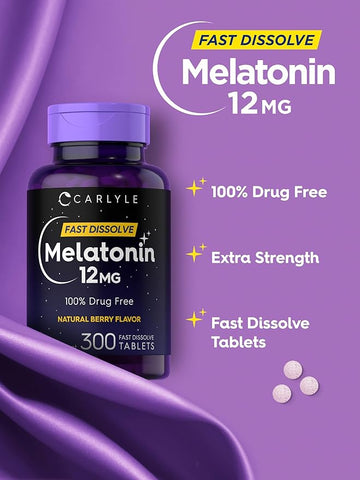 Carlyle Fast Dissolve Melatonin 12 Mg 300 Tablets