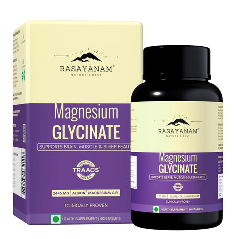 Rasayanam Chelated Magnesium Glycinate (2445 mg) - 60 Tablets
