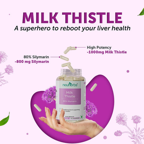 Neuherbs Milk Thistle liver detox supplement 60 Capsules