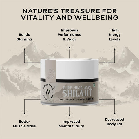 Wellbeing Nutrition Pure & Natural Himalayan Shilajit Original Resin 20g Pack of 2