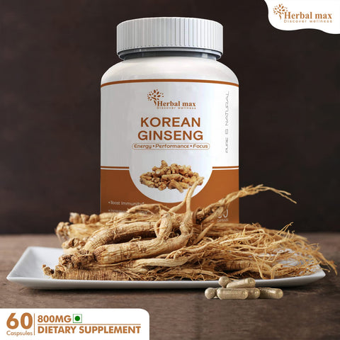 Herbal max Safed Musli Extract 800 mg 60 Capsule with Korean Ginseng Capsule combo