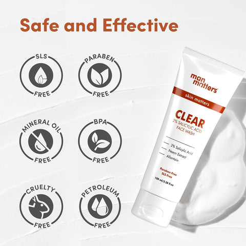 Man Matters Clear 2% Salicylic Acid Face Wash for Men 100ml