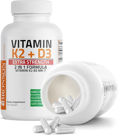 Bronson Vitamin K2 (Mk7) With D3 5000Iu 120 Capsules