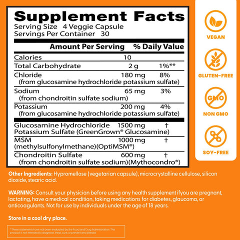 DR BEST GLUCOSAMINE CHONDROITIN MSM 120VCAPS