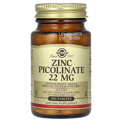 Solgar Zinc Picolinate, 22mg 100s