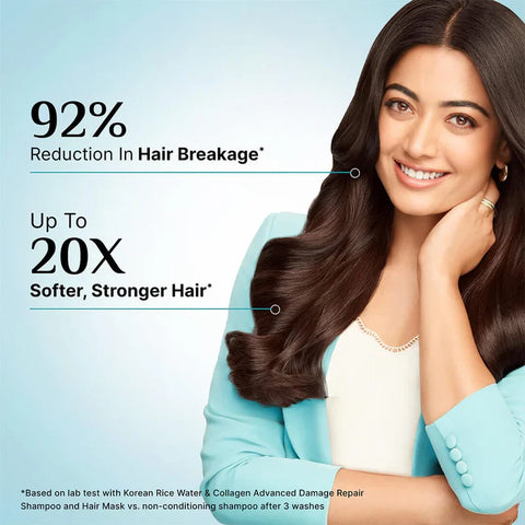 Pilgrim Korean Rice Water & Collagen Advanced Damage Repair Shampoo (400Ml)