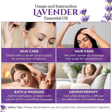 Rey Naturals Lavender Essential Oil for Hair,Skin|100% Pure Lavender Oil with Natural Lavandula Angustifolia Extract 15 ml