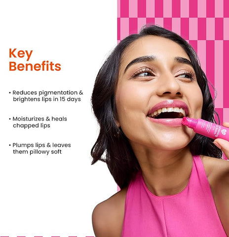 Foxtale Brightening Lip Balm With Peptides, Vitamin C & Hyaluronic Acid Bubblegum Pink Glaze