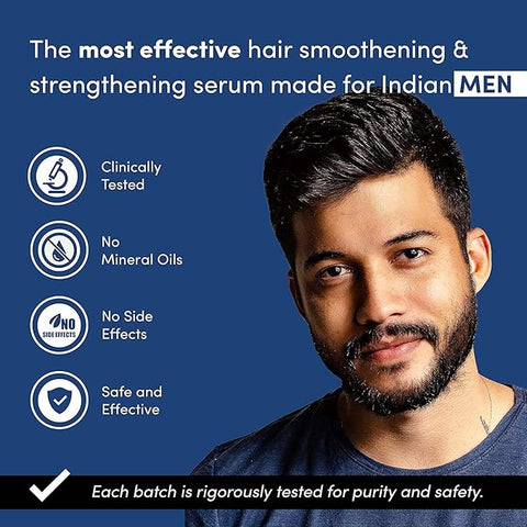 Man Matters Hair Serum For Men With Jojoba And Argan Oil | For Silkier, Shinier, Smoother & Frizz Free Hair | Instant Shine & Smoothness | Non Sticky Hair Serum | 90Ml