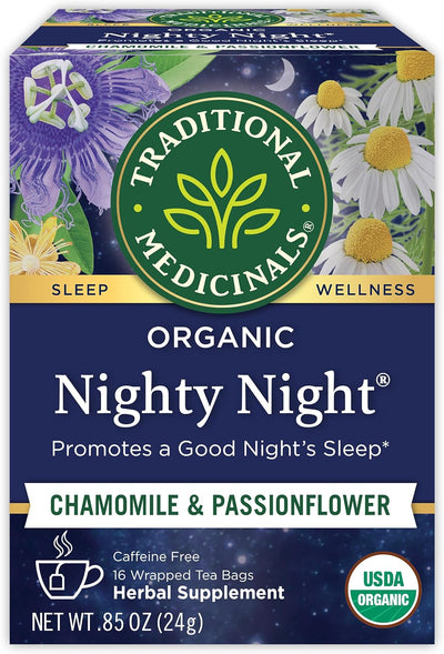 شاي نيتي نايت العضوي من شركة Traditional Medicinals، 16 قرصًا