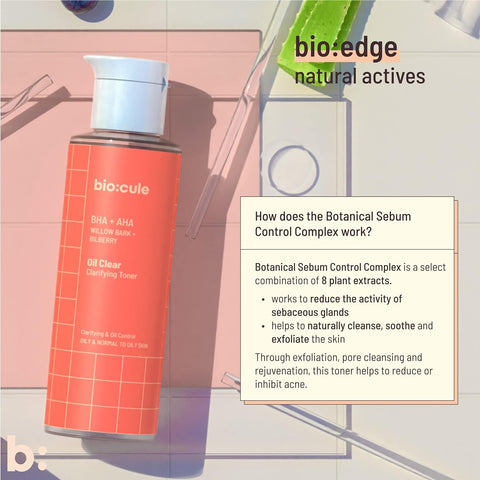 Biocule Oil Clear Clarifying Toner : BHA + AHA 30ml