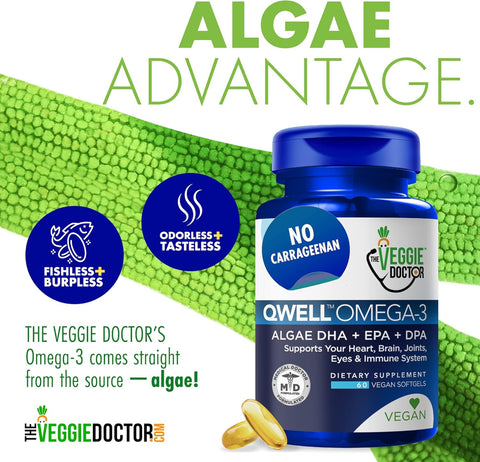 The Veggie Doctor Qwell Omega-3 Capsules 60S