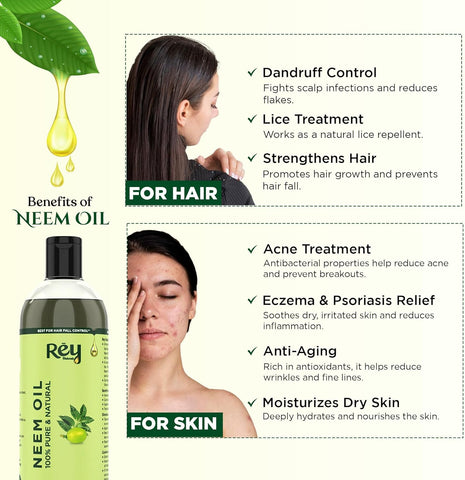 Rey Naturals Cold Pressed Neem Oil 200 ml