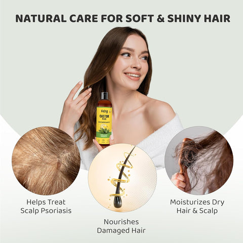 Rey Naturals Castor Oil Plus Rosemary Oil I Pure Rosemary Oil For Hair Growth 200 ml