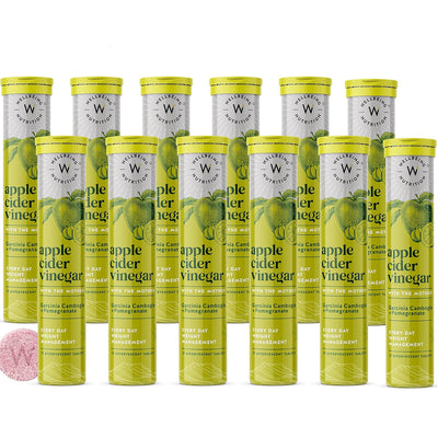 خل التفاح الفوار من Wellbeing Nutrition (Acv) 17 قرصًا (عبوة من 12 قرصًا)
