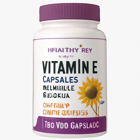 HealthyHey Vitamin E Capsules | Vitamin E for Skin & Hair | Sunflower - D-Alpha-Tocpherol -120 Veg Capsules
