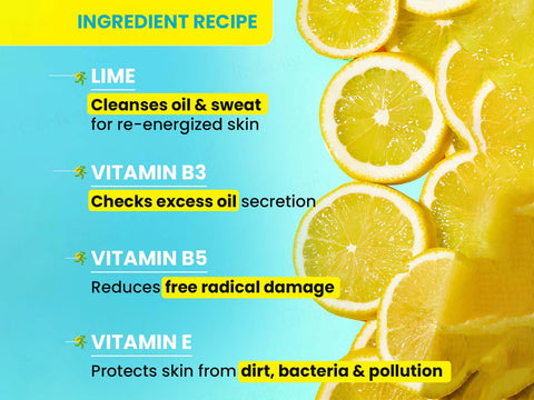 Dot & Key Lime Rush Sports Face Wash Oil Sweat Control 100Ml