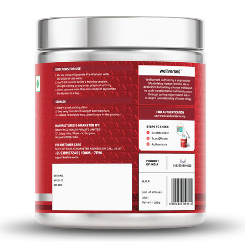 Wellversed Dynamite Pre-Workout Fruit Blast (210g)
