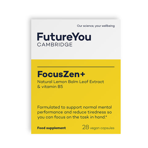 Focus Zen with Lemon Balm Extract - Easy to Absorb Formulation - Vegan Suitable - 28 Day Supply - Developed by FutureYou Cambridge