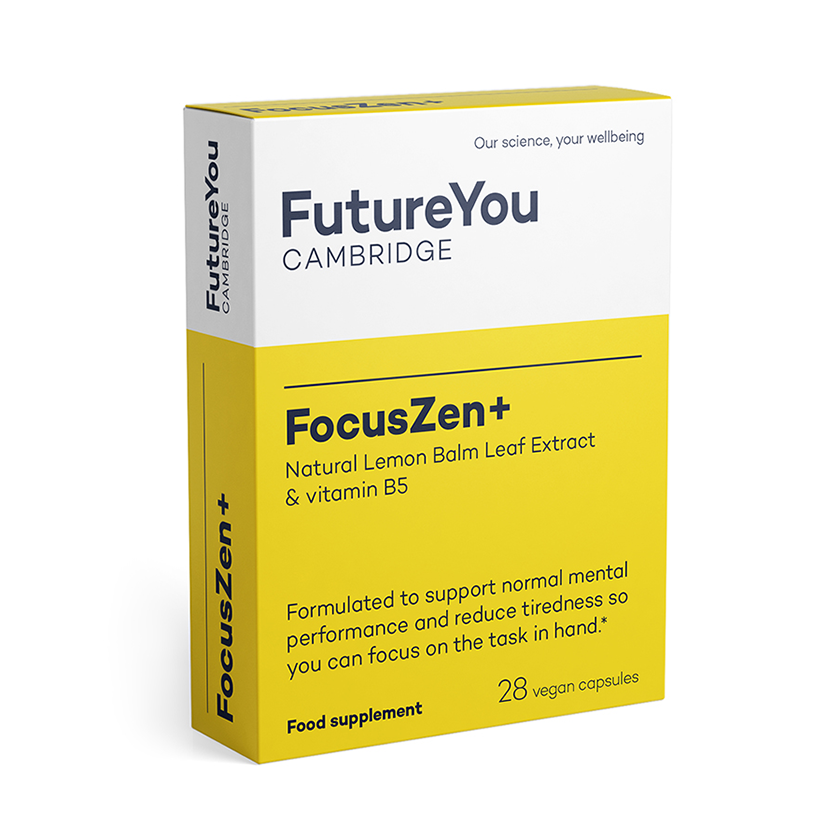 Focus Zen with Lemon Balm Extract - Easy to Absorb Formulation - Vegan Suitable - 28 Day Supply - Developed by FutureYou Cambridge