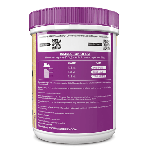 HealthyHey Collagen Gold Series with Hyaluronic Acid, Biotin & Vitamin C - No Smell - Easy to Mix - No Added Sugar 200 gm