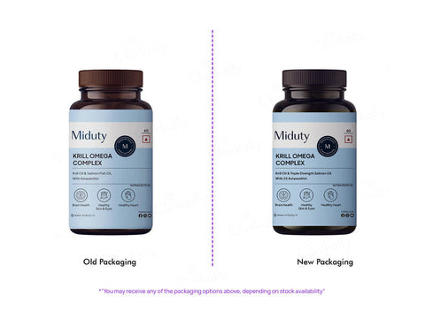 Miduty Antarctic Fish Krill Oil Softgels - Triple Strength Omega-3 with Astaxanthin - 60 Capsules