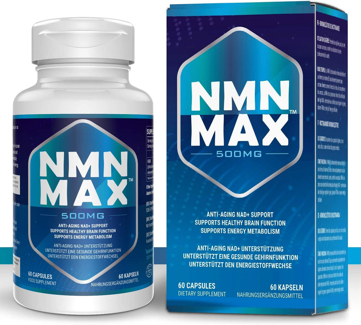 NAD+ MAX 500mg, 60 Capsules