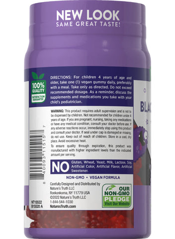 Nature's Truth Kids Black Elderberry With Vitamin C Zinc