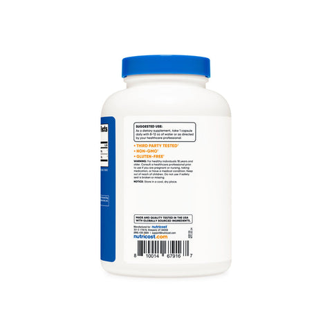 Nutricost Betaine HCl + Pepsin 790mg, 240 Capsules - Gluten Free & Non-GMO
