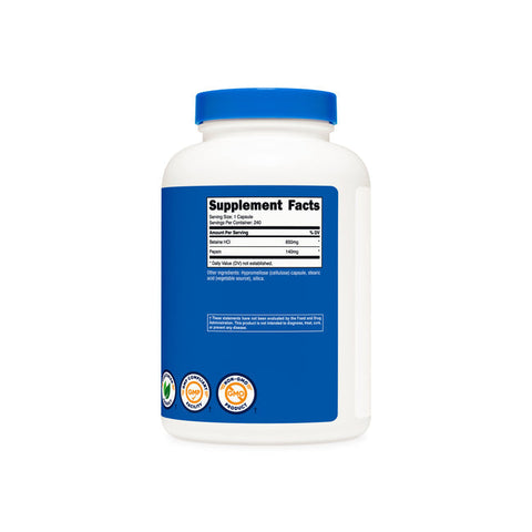 Nutricost Betaine HCl + Pepsin 790mg, 240 Capsules - Gluten Free & Non-GMO