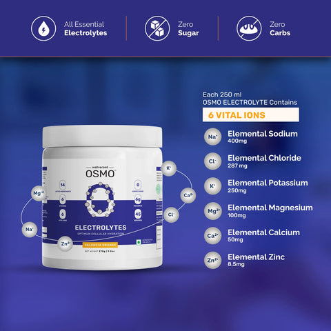 Wellversed OSMO Electrolyte Hydration Blend Valencia Orange Flavour (270g, 45 servings)